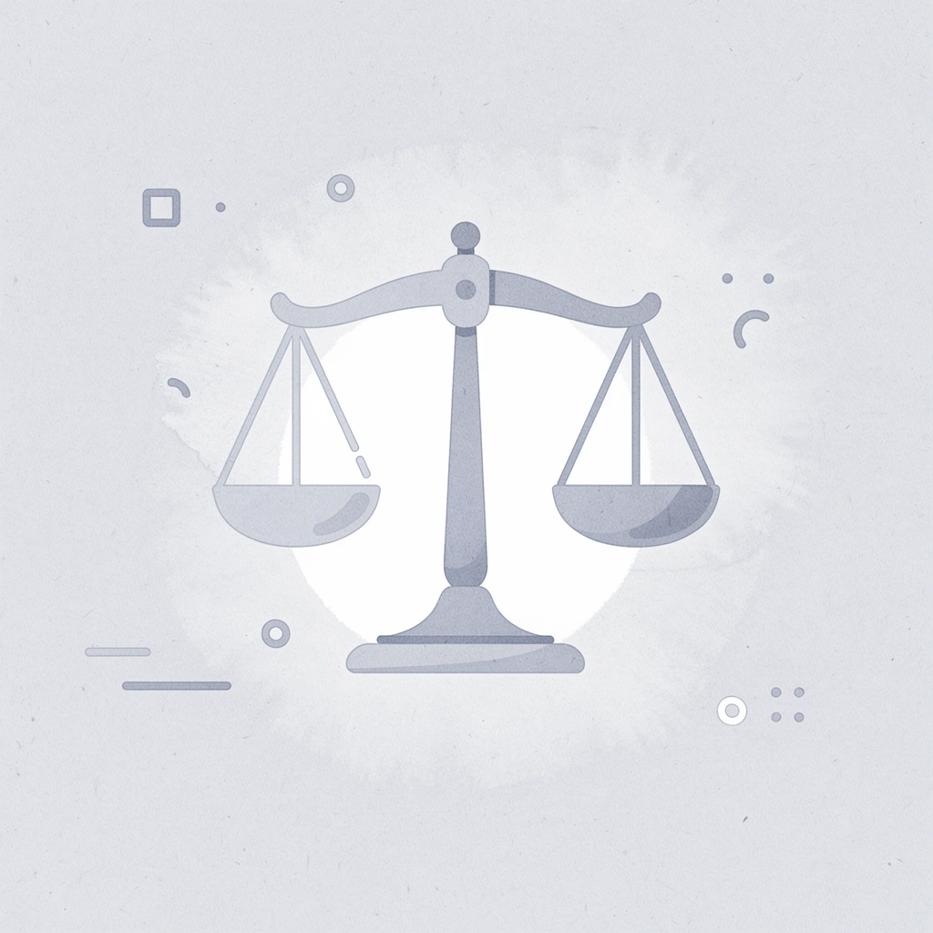 Scales of justice icon representing independent legal evaluation