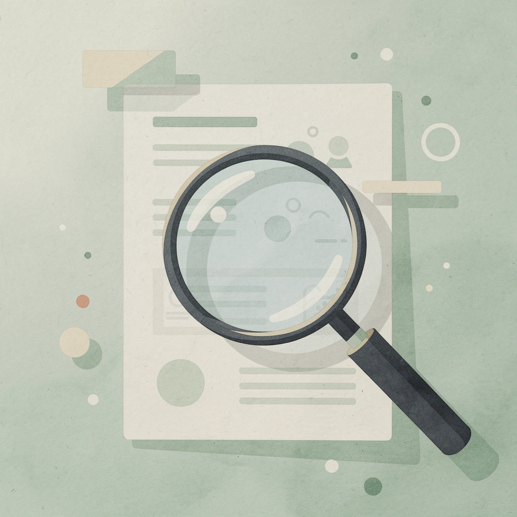 Scene of a magnifying glass examining a platform to represent legitimacy research