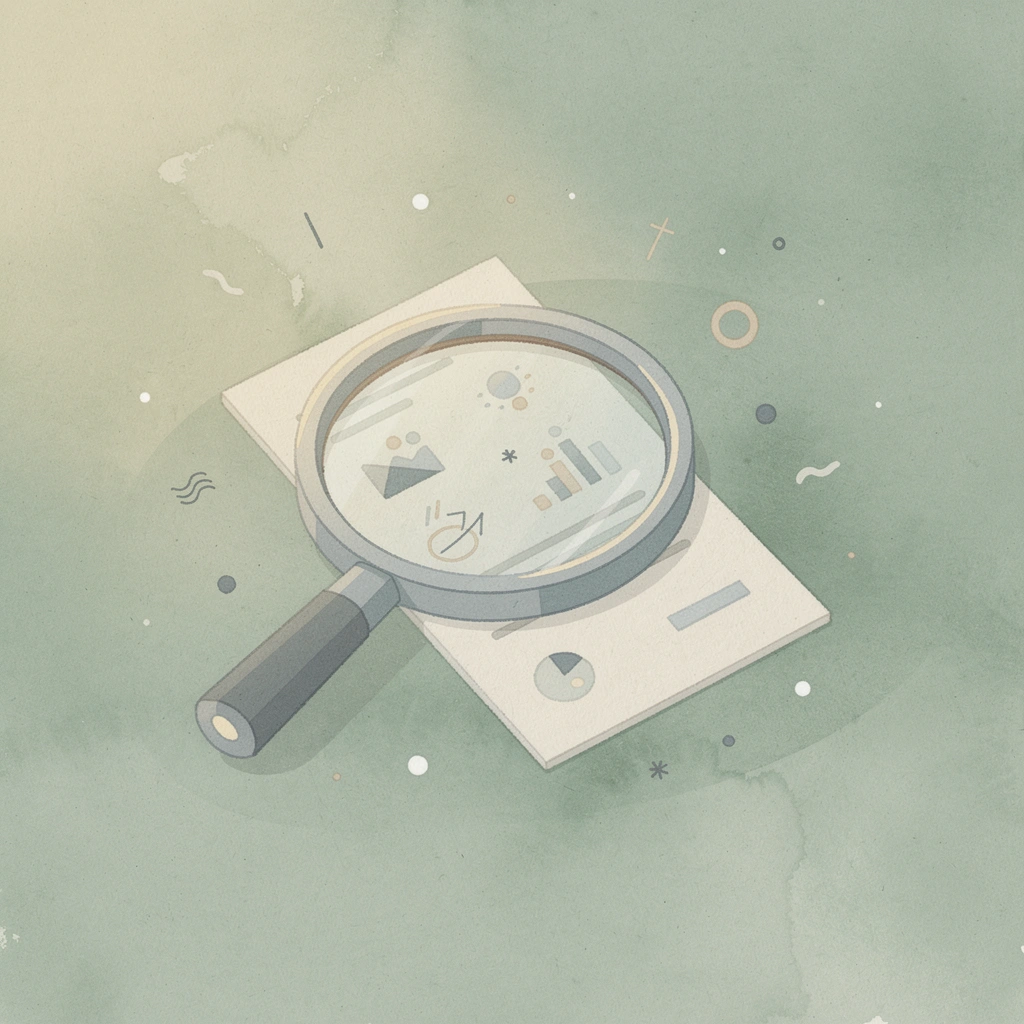 Magnifying glass examining a settlement document to check eligibility