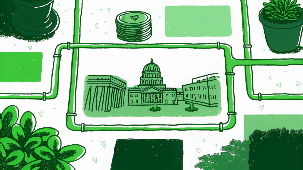 Unclaimed settlement funds splitting into three paths: redistribution, cy pres charity, and state escheatment