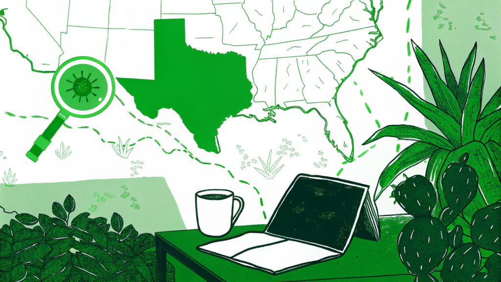Texas border blocks view of unclaimed money scattered across multiple other US states