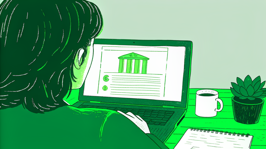 Person comparing IRS online account stimulus payment records against printed bank statement